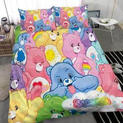 Personalized Cute Bear Bedding Set, Happy Bear Bedding Set, Movie Birthday Gift For Kid, Bear Gift For Your Girlfriend Boyfriend