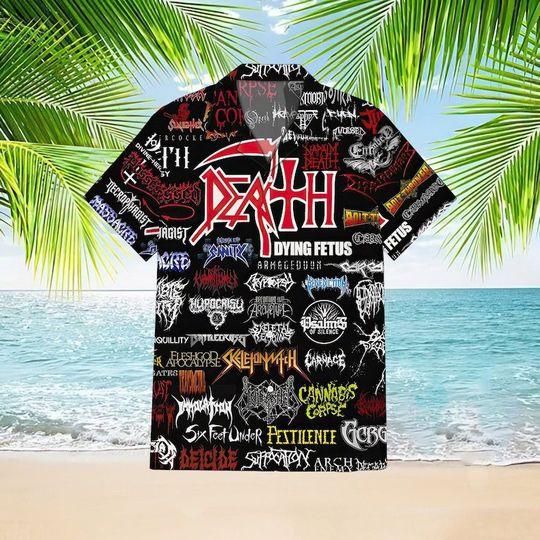 Black Metal Band Hawaiian Shirt, Summer Beach Shirt Gift For Your Girlfriend Boyfriend Gift For Love Gift For Friend Best Valentine Present Holiday Gift
