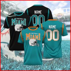 Personalized Miami Football 3D Shirt Meaningful Gift For Family Gift For Boyfriend Valentine Gift