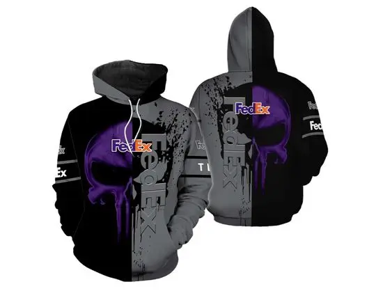 Fedex Express Purple Half Black Hoodie 3D