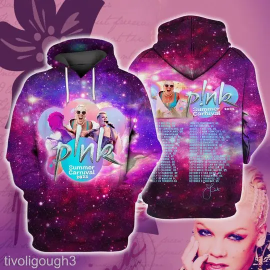Pink Tour Concert 2023 P!Nk Hoodie, P!Nk Pink Singer Summer Carnival 2023 Tour Hoodie