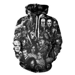 3D Hoodie Unisex Horror Character Hoodie Halloween Movie Scream Freddy Jason and More