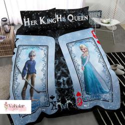 Frozen Bedding Set, Elsa And Jack Bed Set, Frozen Bed Decoration, Elsa Bedding Set Gift For Your Girlfriend Boyfriend Gift For Love Gift For Friend Best Valentine Present Holiday Gift