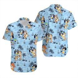 Blueys Hawaiian Shirt, Cartoon T-Shirt For Adults Young Tropical Summer Vacation Hawaiian Gift For Your Girlfriend Boyfriend Gift For Love Gift For Friend Best Valentine Present Holiday Gift