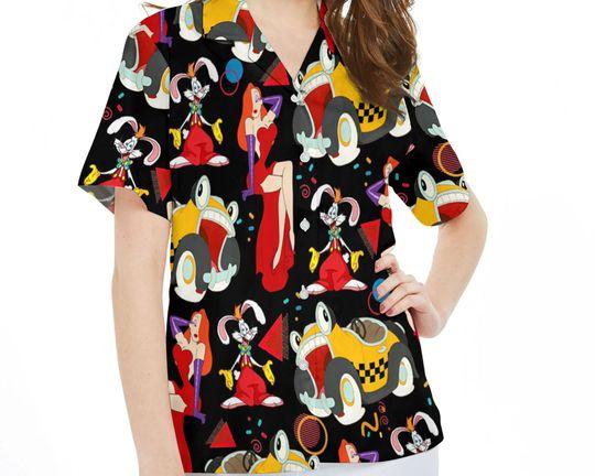 Retro 90s Jessica Rabbit Roger Rabbit Benny The Cab Hawaiian Shirt Gift For Your Girlfriend Boyfriend Gift For Love Gift For Friend Best Valentine Present Holiday Gift