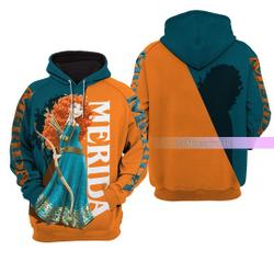 Princess Merida Hoodie, Merida Zip Hoodie, Merida 3D Hoodie