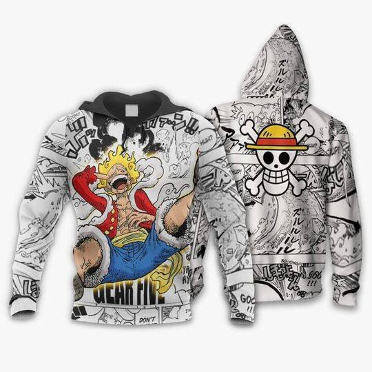 Luf-fy Awakening Anime Mixed Manga 3D Hoodie, One Pi-ece Movie Hoodie
