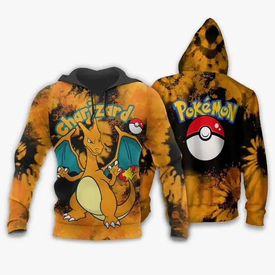 Cha-rizard Anime 3D Hoodie, Anime Cartoon Hoodie