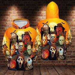 Horror Movies Characters 3D Hoodies, The Serial Killers Hoodies