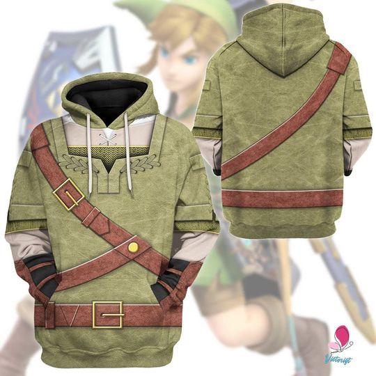Zelda Link Tears of the Kingdom Full Over Print 3D Hoodie