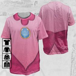 Costume Princess, Princess Peach Costume, Video Game Princess 3D Shirt Meaningful Gift For Family Gift For Boyfriend Valentine Gift
