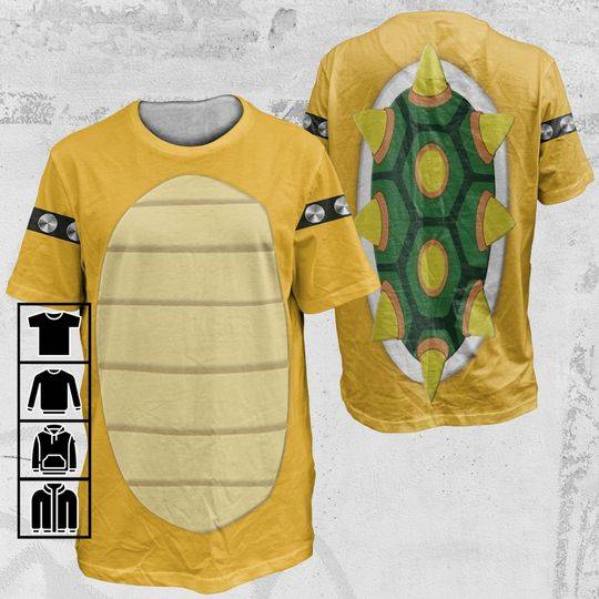 Costume Bowser Outfit,Super Bros Cosplay 3D Shirt Meaningful Gift For Family Gift For Boyfriend Valentine Gift