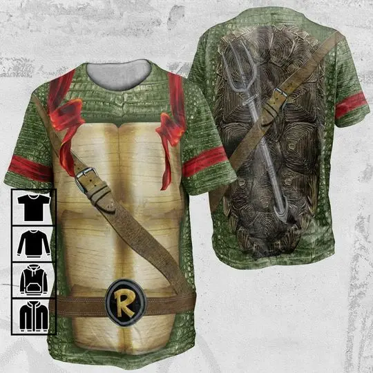 Red Ninja Turtle Shirt, Turtle Halloween Costume 3D Shirt Meaningful Gift For Family Gift For Boyfriend Valentine Gift