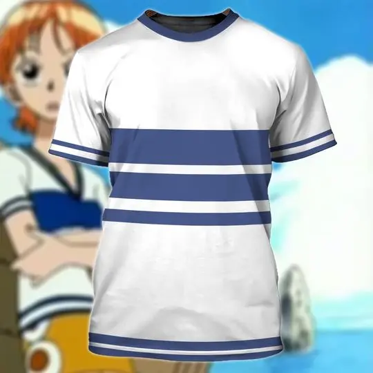 Costume Young Nammi, Nammi Blue and White Striped Cosplay 3D T-Shirt Meaningful Gift For Family Gift For Boyfriend Valentine Gift
