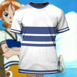 Costume Young Nammi, Nammi Blue and White Striped Cosplay 3D T-Shirt Meaningful Gift For Family Gift For Boyfriend Valentine Gift