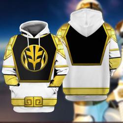 Costume White Ranger, Power Rangers Cosplay Costume 3D Hoodie