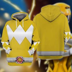 Costume Yellow Ranger, Power Rangers Cosplay Costume 3D Hoodie