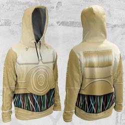 Star Wars Droids C-3PO Cosplay Costume, Galaxy's Edge Trip 3D Hoodie