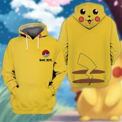 Costume Poke-mon Pika, Halloween Cosplay Costume 3D Hoodie