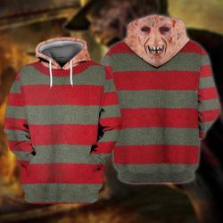 Costume Freddy Krueger, Halloween Freddy Krueger 3D Hoodie