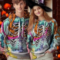 Never Better Skeleton Hoodie 3D, Funny Halloween 3D Hoodie