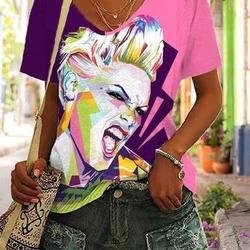 P!NK Womens Singer Print Shirt, P!nk Summer Carnival Tour 2023 T-Shirt Meaningful Gift For Family Gift For Boyfriend Valentine Gift