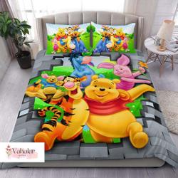 Winnie-the-Pooh Bedding Set, Winnie-the-Pooh Bedding Set Gift For Your Girlfriend Boyfriend Gift For Love Gift For Friend Best Valentine Present Holiday Gift