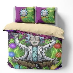 Rick And Rickandmorty Bedding Set Sleepy HalloweenGift For Your Girlfriend Boyfriend Gift For Love Gift For Friend Best Valentine Present Holiday Gift