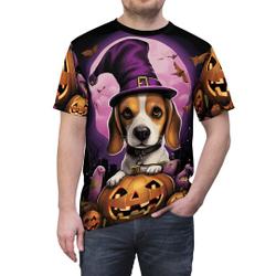 Spooky Beagle Halloween Pet Tshirt, Spook-Tacular Pumpkin All Over Print for Fall Fun! Meaningful Gift For Family Gift For Boyfriend Valentine Gift
