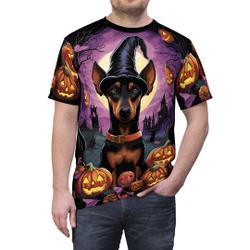 Spooky Dobermann Halloween Pet Tshirt, Spook-Tacular Pumpkin All Over Print Meaningful Gift For Family Gift For Boyfriend Valentine Gift