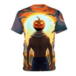 Spooky Gains" All Over Print T-Shirt | Mens Halloween Gift for Him | Gym Halloween T-Shirts Meaningful Gift For Family Gift For Boyfriend Valentine Gift