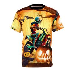 Halloween motocross skeleton Shirt, all over print dirt biking shirt, spooky shirt fall season Meaningful Gift For Family Gift For Boyfriend Valentine Gift