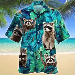 Raccoon Lovers Gift Hawaii Shirt, Tropical Racoon Hawaiian Shirt Gift For Your Girlfriend Boyfriend Gift For Love Gift For Friend Best Valentine Present Holiday Gift