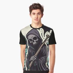 Grim Reaper Draw 3D T-Shirt Meaningful Gift For Family Gift For Boyfriend Valentine Gift