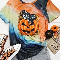 Halloween Tie Dye Pumpkin Face Sunflower T-Shirt Tee, Fall Pumpkin Tie Dye Shirt, Thanksgiving Shirt, Autumn Colors , Halloween Gift