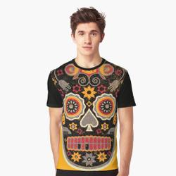 Mexican Sugar Skull 3D T-Shirt Meaningful Gift For Family Gift For Boyfriend Valentine Gift