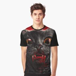 Vampire Cat 3D T-Shirt Meaningful Gift For Family Gift For Boyfriend Valentine Gift