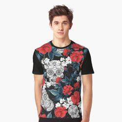 Skulls And Flower 3D T-Shirt Meaningful Gift For Family Gift For Boyfriend Valentine Gift