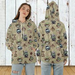 Mandalorian And Yoda Hoodie, Star Wars 3D Hoodies, This Is The Way Hoodie