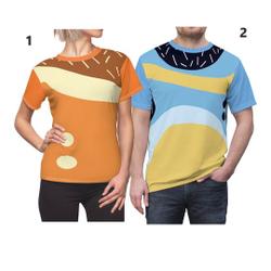 Dad and Mom Blue Dog Halloween Costume T Shirt, Blue Dog Family Cosplay 3D Shirt Meaningful Gift For Family Gift For Boyfriend Valentine Gift