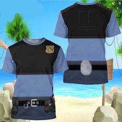 Police Rabbit Halloween Costume 3D Shirt, Policewoman Cosplay Custome For Halloween Meaningful Gift For Family Gift For Boyfriend Valentine Gift