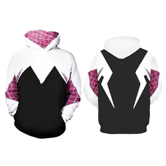 Pink Superhero 3D Full Over Print Shirt, Comic Book Halloween Cosplay Hoodie