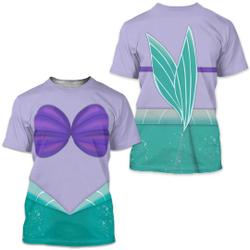 Cute Mermaid Women Costume 3D Shirt, Mermaid Little Princess Cosplay Meaningful Gift For Family Gift For Boyfriend Valentine Gift