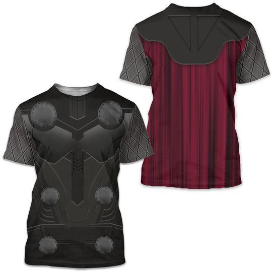 Superhero Costume Cosplay 3D Shirt, Thunder Hero Halloween Cosplay Party Meaningful Gift For Family Gift For Boyfriend Valentine Gift