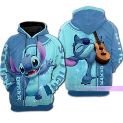 Stitch Ahana Hoodie, Stitch 3D Hoodie, Cute Stitch Shirt, Stitch Hoodie, Stitch 3D Hoodie