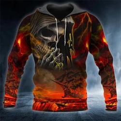 Grim Reaper's Boat Prayer Skull 3D Hoodie, Skull Lovers, Reaper's Boat