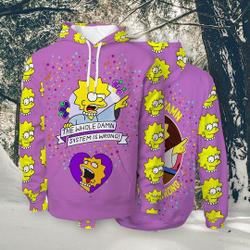 Hoodie Cartoon 3D Lisa Simpson Character Women Men Winter Autumn Spring Unisex Outfit Long Sleeve Hooded Pullover Printed Sweatshirt Shirt