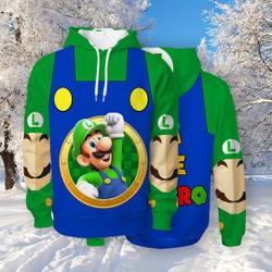 Hoodie Game 3D Printed Lui Super Gi Game 3D Hoodie