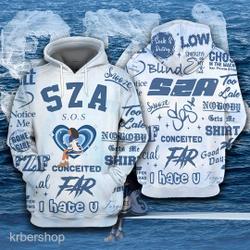 SZA SOS 3D Hoodie, SZA Tour 2023 3D Shirt