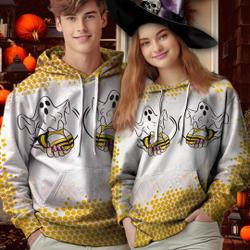 Boo Bees Hoodie 3D, Funny Halloween 3D Hoodie